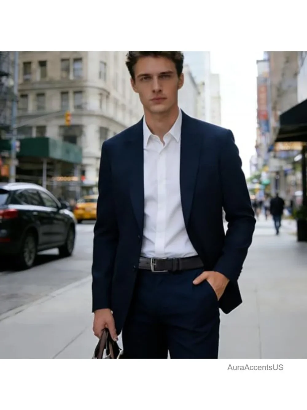 Men's Leather Dress Belt Classic Work Business Casual